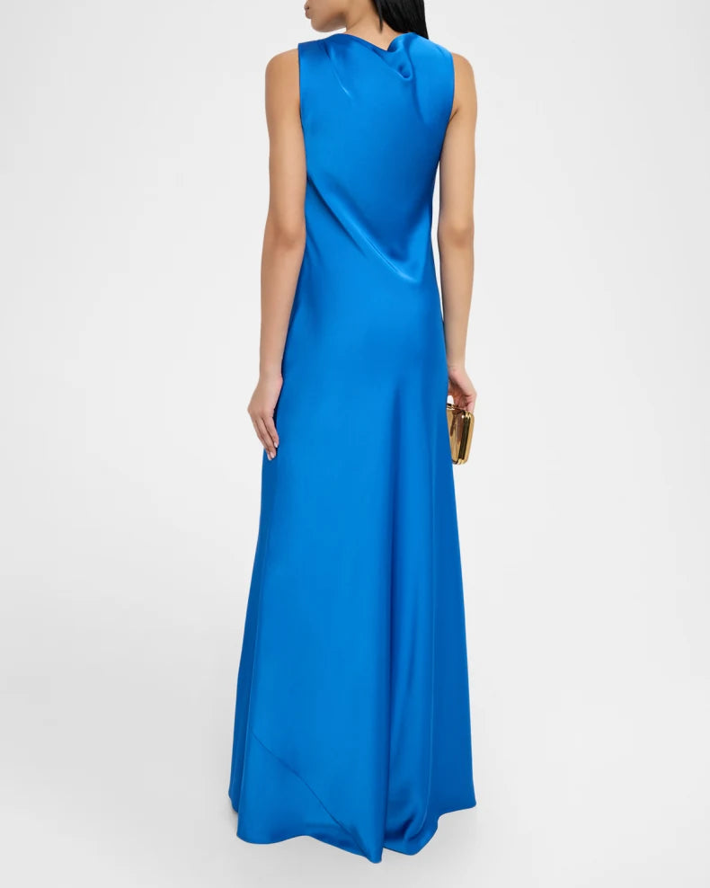 Francine Twist-Front Satin Column Gown Charming and unique design Beautiful generous simple