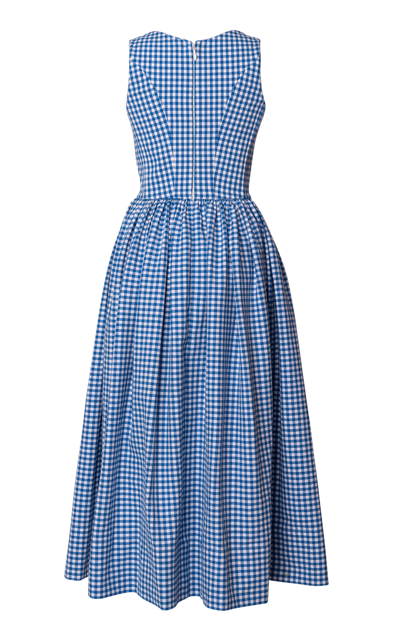 Gingham-Cotton Drop-Waist Midi Dress Full of charm simple and atmospheric