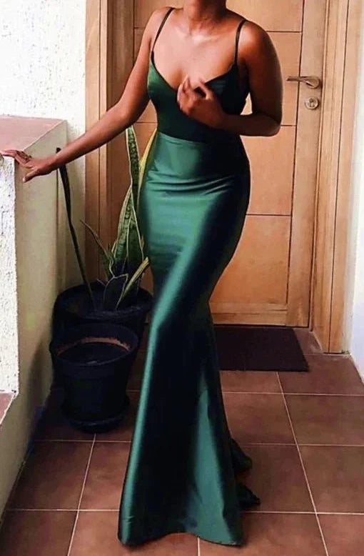 Sexy Mermaid Long Floor Length Simple Prom Dresses Party Dress