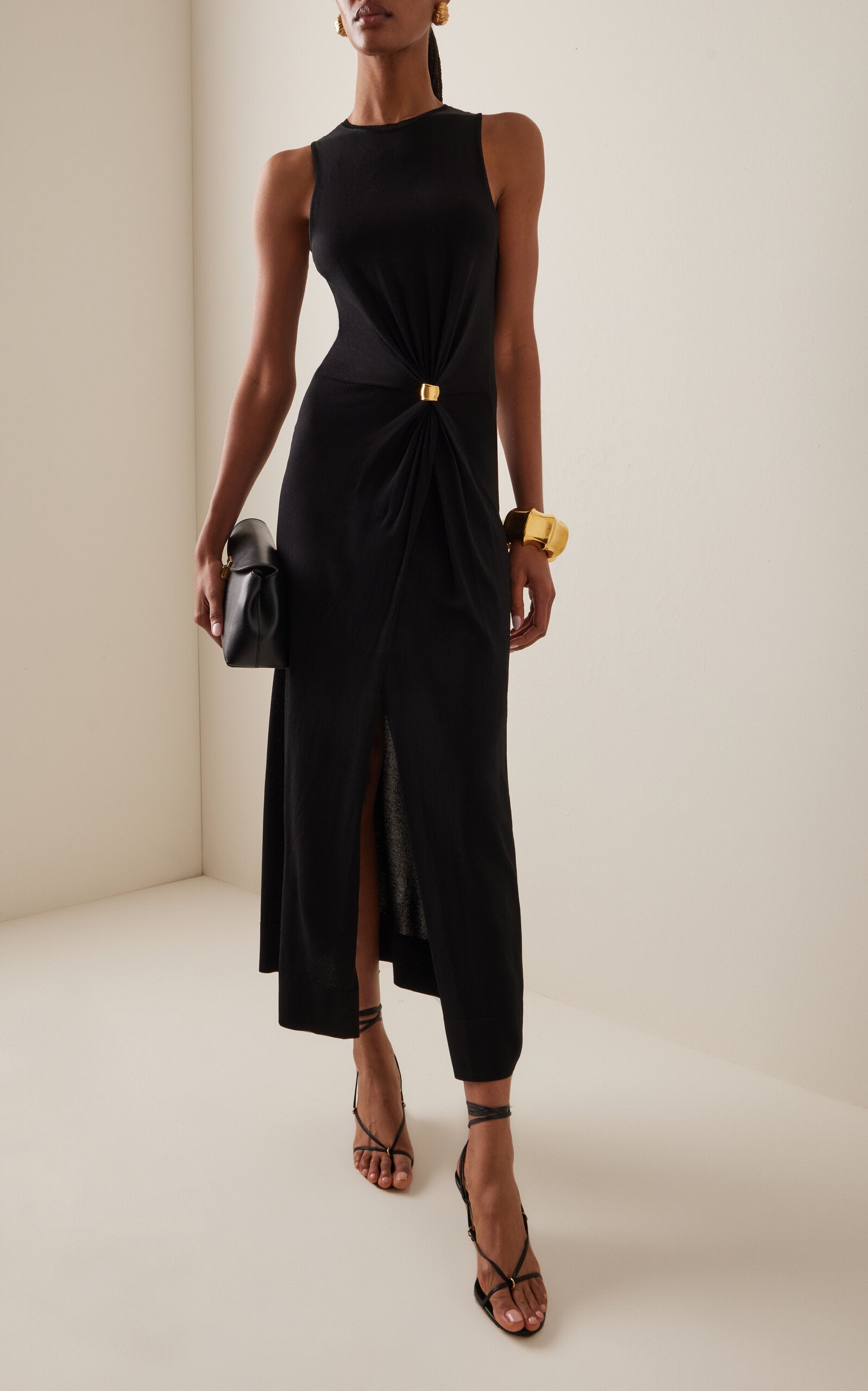 Gathered Jersey Midi Dress Full of charm simple and atmospheric