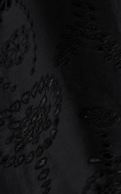 Knit and Broderie Anglaise Cotton Midi Dress Full of charm simple and atmospheric