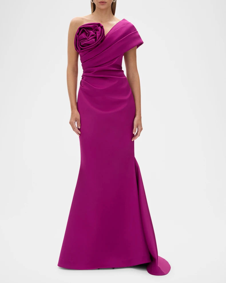 Edan Rosette Off-The-Shoulder Trumpet Gown Beautiful and charming simple and unique design