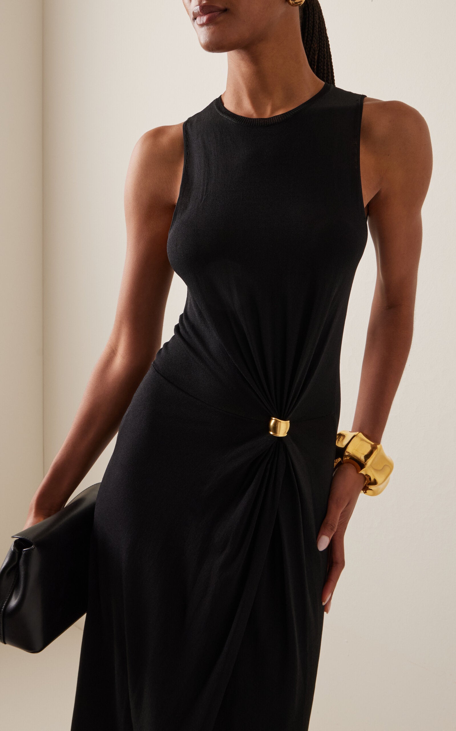 Gathered Jersey Midi Dress Full of charm simple and atmospheric