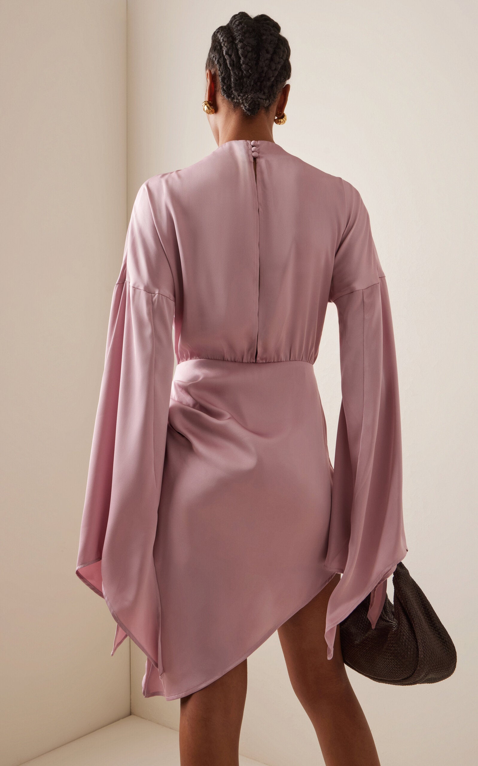 Kari Ruched Satin Mini Dress Simple gentle beautiful and grand