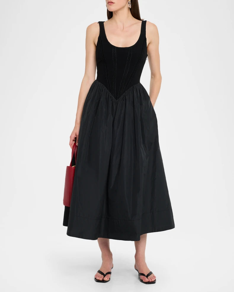 Martay Crochet Corset Midi Dress Simple beautiful generous and full of charm