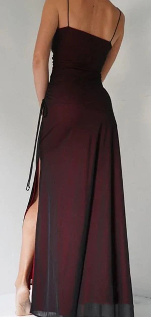 Sexy Mermaid Long Prom Dress Floor Length Party Gown Satin Long Prom Dress Backless Birthday Dress