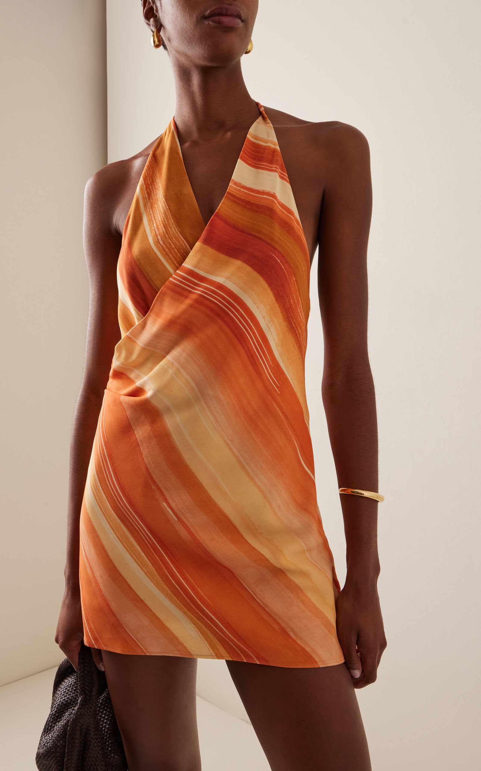 Patrice Striped Halter Dress Simple gentle beautiful and grand