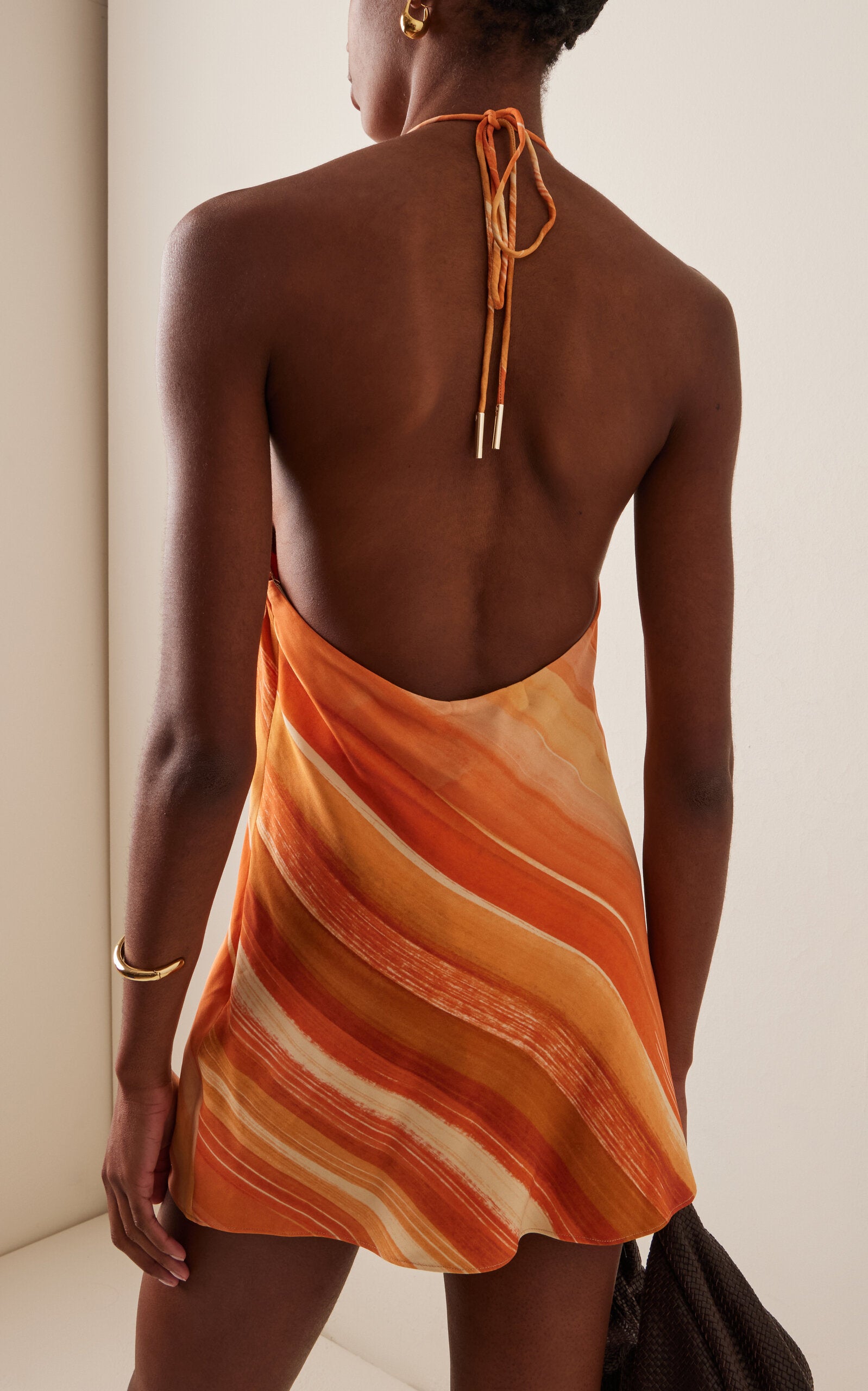 Patrice Striped Halter Dress Simple gentle beautiful and grand