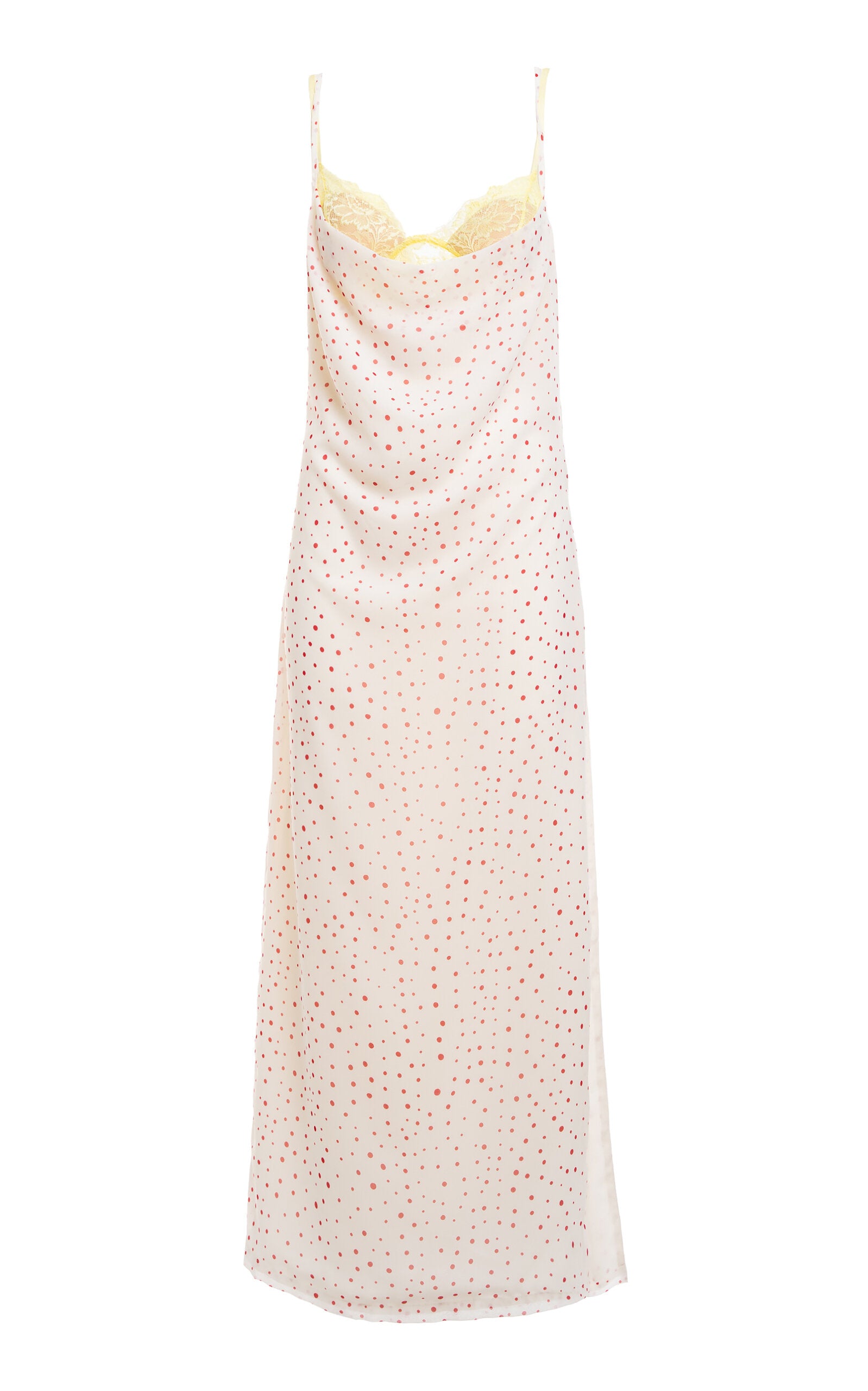 Polka Dot Printed Petticoat Midi Slip Dress Full of charm simple and atmospheric