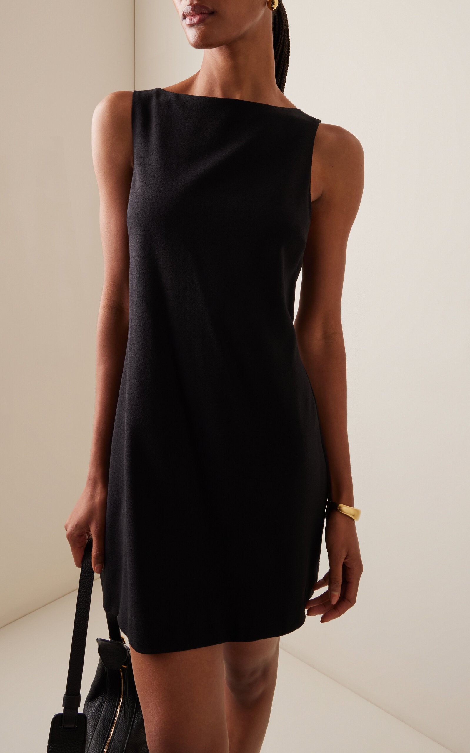 Stretch-Wool Mini Dress Simple gentle beautiful and grand