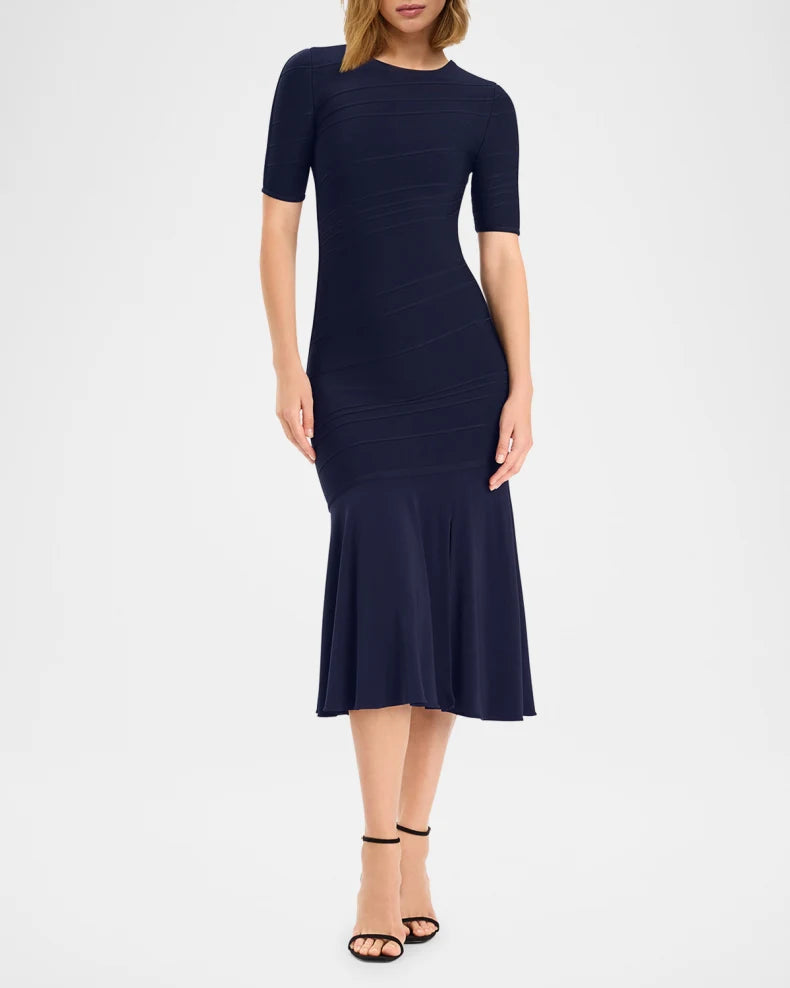 Isabel Bandage Flounce-Hem Midi Dress Beautiful and charming simple and unique design