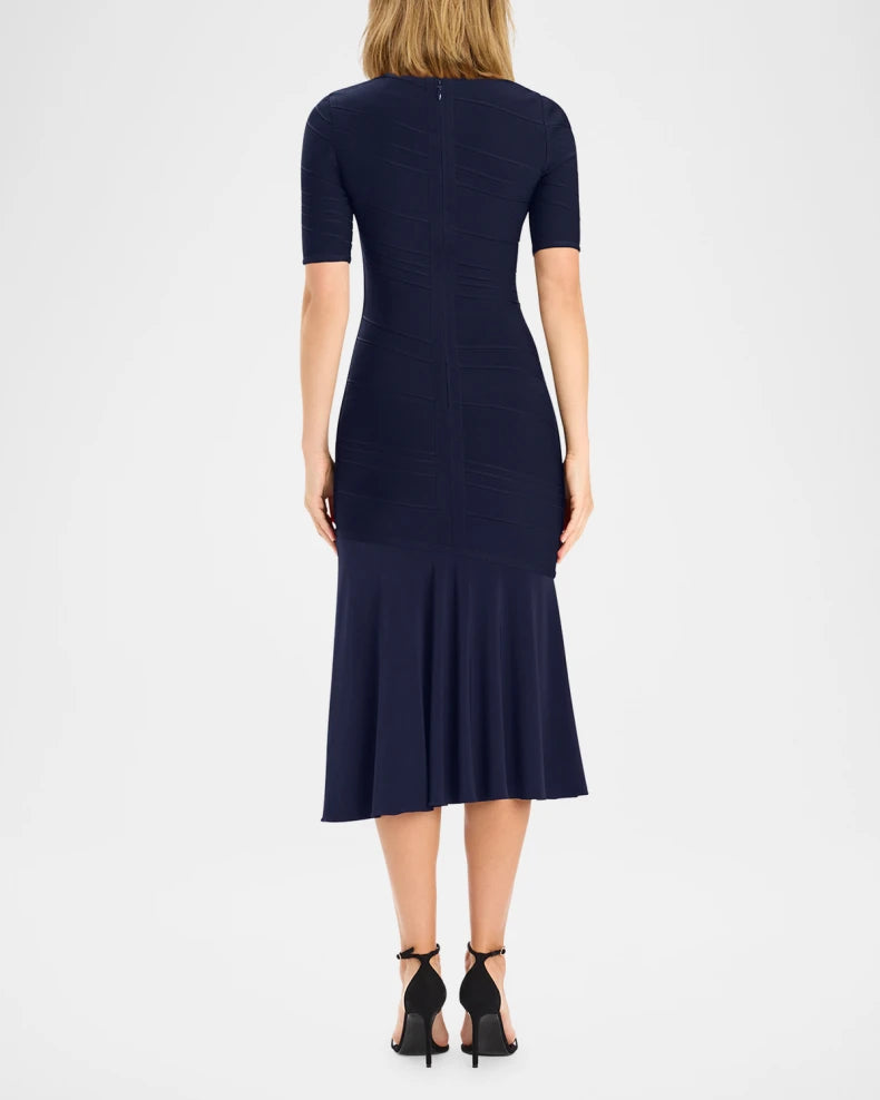 Isabel Bandage Flounce-Hem Midi Dress Beautiful and charming simple and unique design