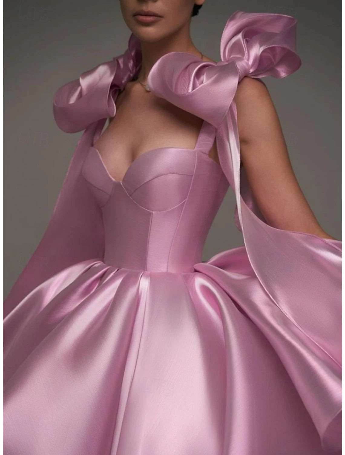 Pink A-Line Elegant Homecoming Dress Formal Wedding Short / Mini Sleeveless Sweetheart Satin with Bow(s)