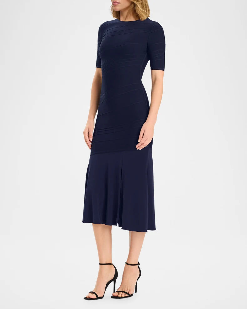 Isabel Bandage Flounce-Hem Midi Dress Beautiful and charming simple and unique design