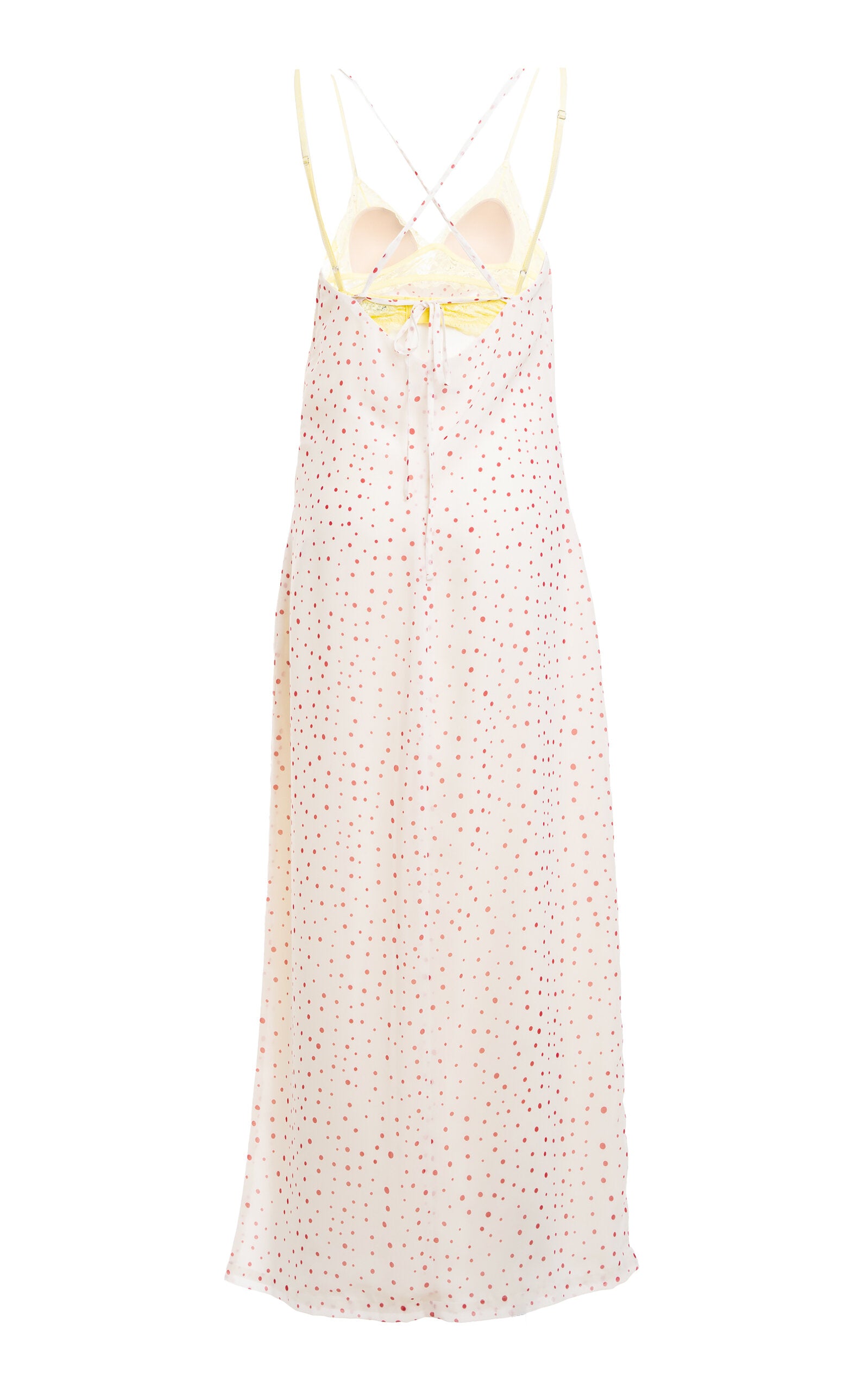 Polka Dot Printed Petticoat Midi Slip Dress Full of charm simple and atmospheric