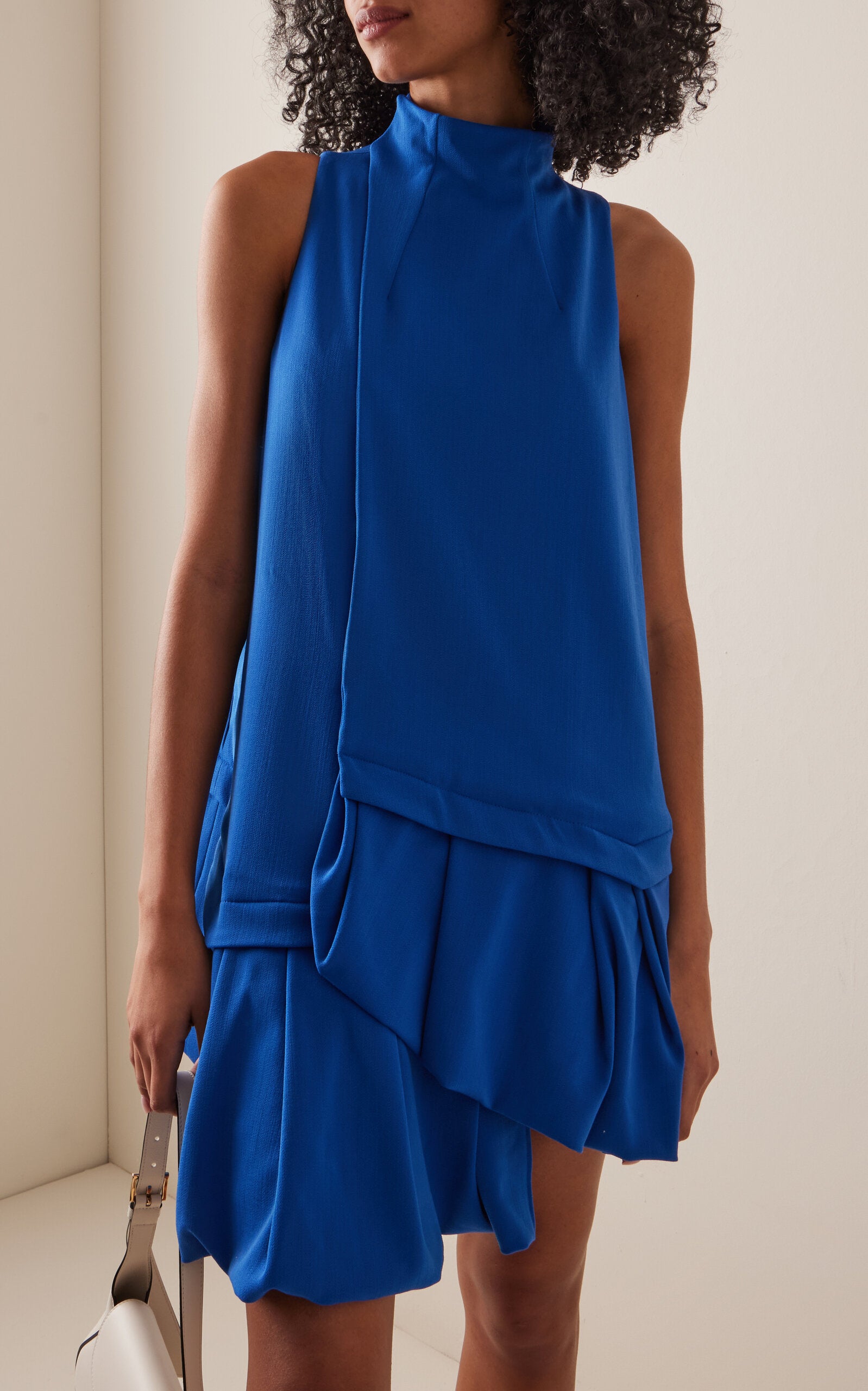 Ruffled Wool Crepe Mini Dress Simple gentle beautiful and grand