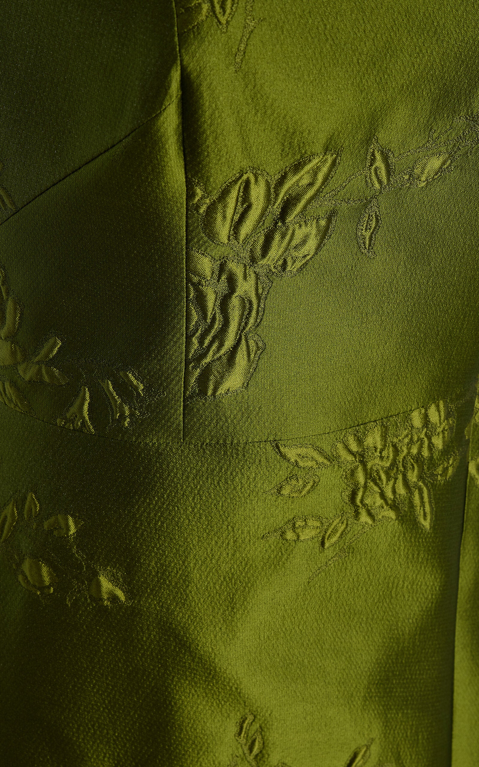 Embossed Satin Jacquard Midi Dress Full of charm simple and atmospheri