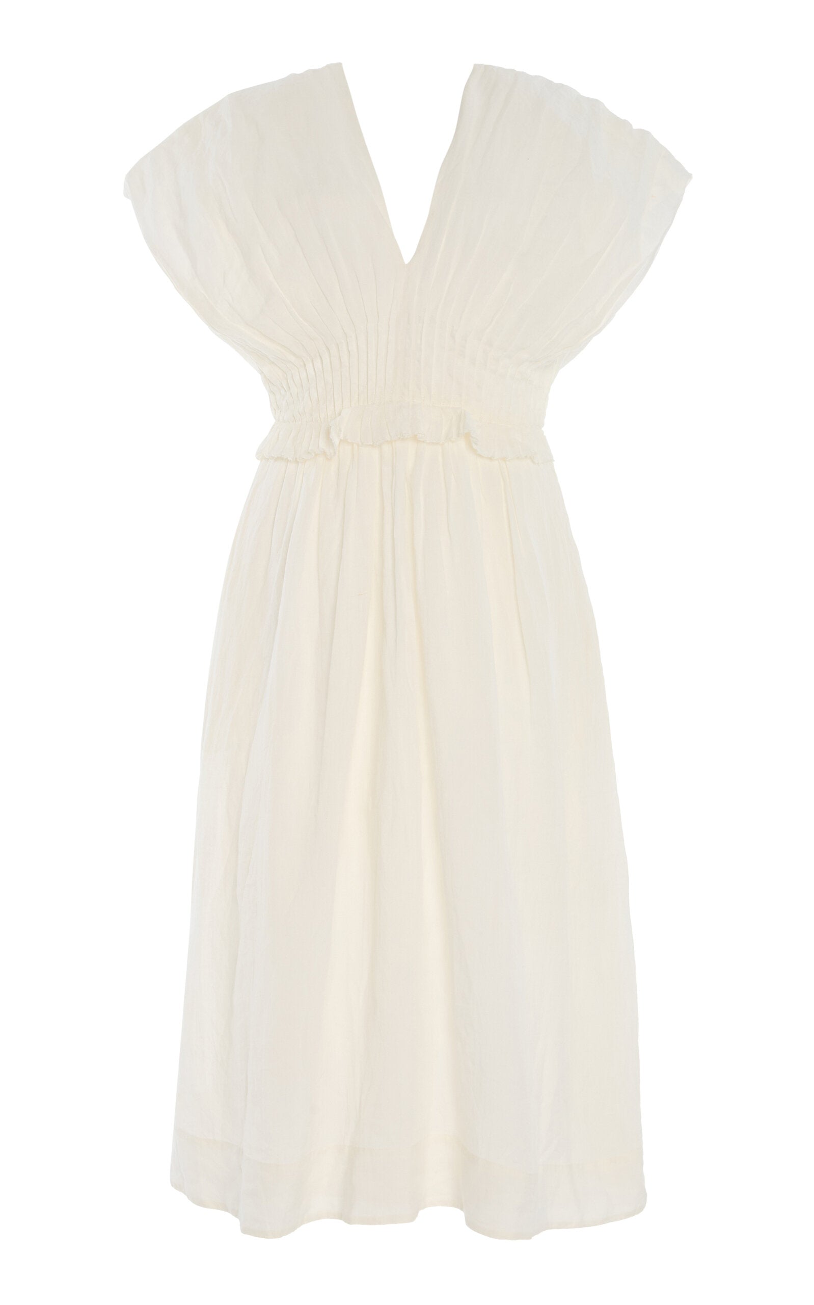 Zora Pleated Voile Midi Dress Simple gentle beautiful and grand