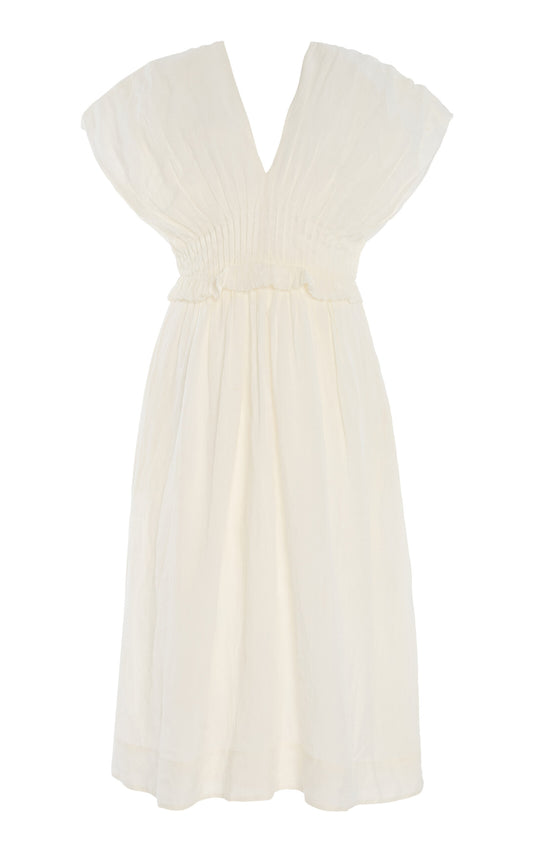 Zora Pleated Voile Midi Dress Simple gentle beautiful and grand