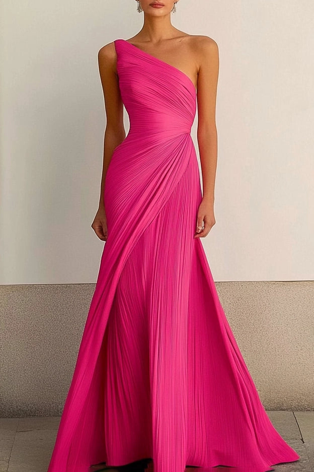 Formal Party Prom Dress One Shoulder Maxi Dress Simple beautiful generous and full of charm