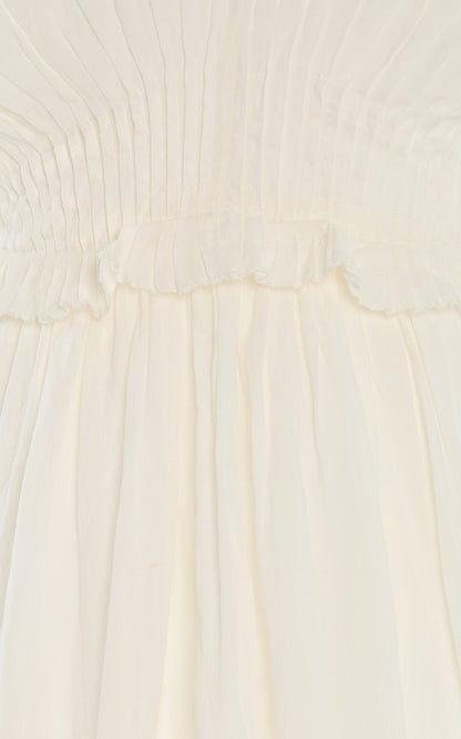Zora Pleated Voile Midi Dress Simple gentle beautiful and grand