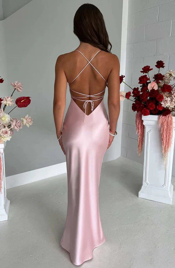 Sexy Mermaid Long Prom Dress Spaghetti Straps Mermaid Light Prom Dress Floor Length Dress Blue Mermaid Long Prom Dress With Split