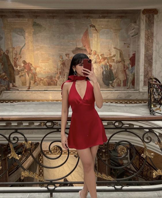 A line Red Birthday Outfits Short Prom Gown Homecoming Dress