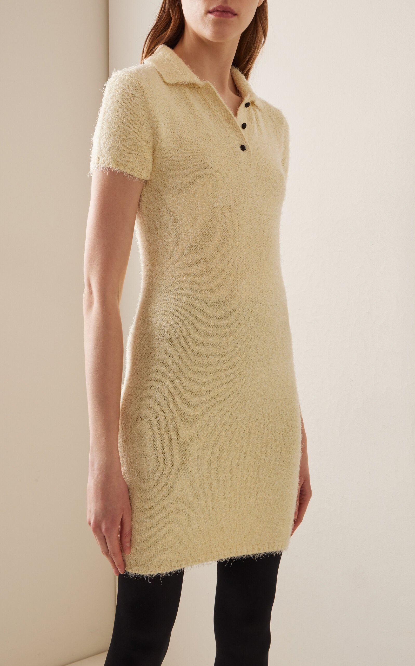 Graciela Knit Silk-Cashmere Polo Mini Dress Simple gentle beautiful and grand
