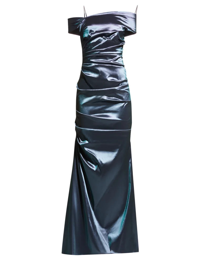 Off-Shoulder Ruched Taffeta Gown Beautiful and charming simple and unique desig