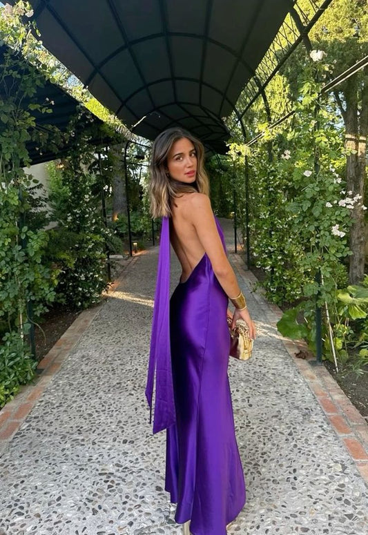 Long Backless Long Prom Dress Evening Party
