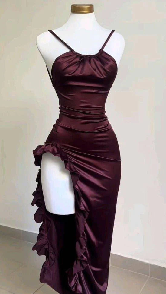 Sexy Women Bodycon Long Dress Backless Strapless Ruffles Party Elegant Evening Dresses