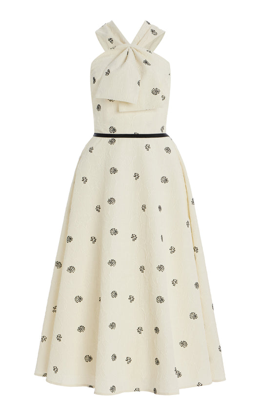 Jacquard Midi Dress Full of charm simple and atmospheric