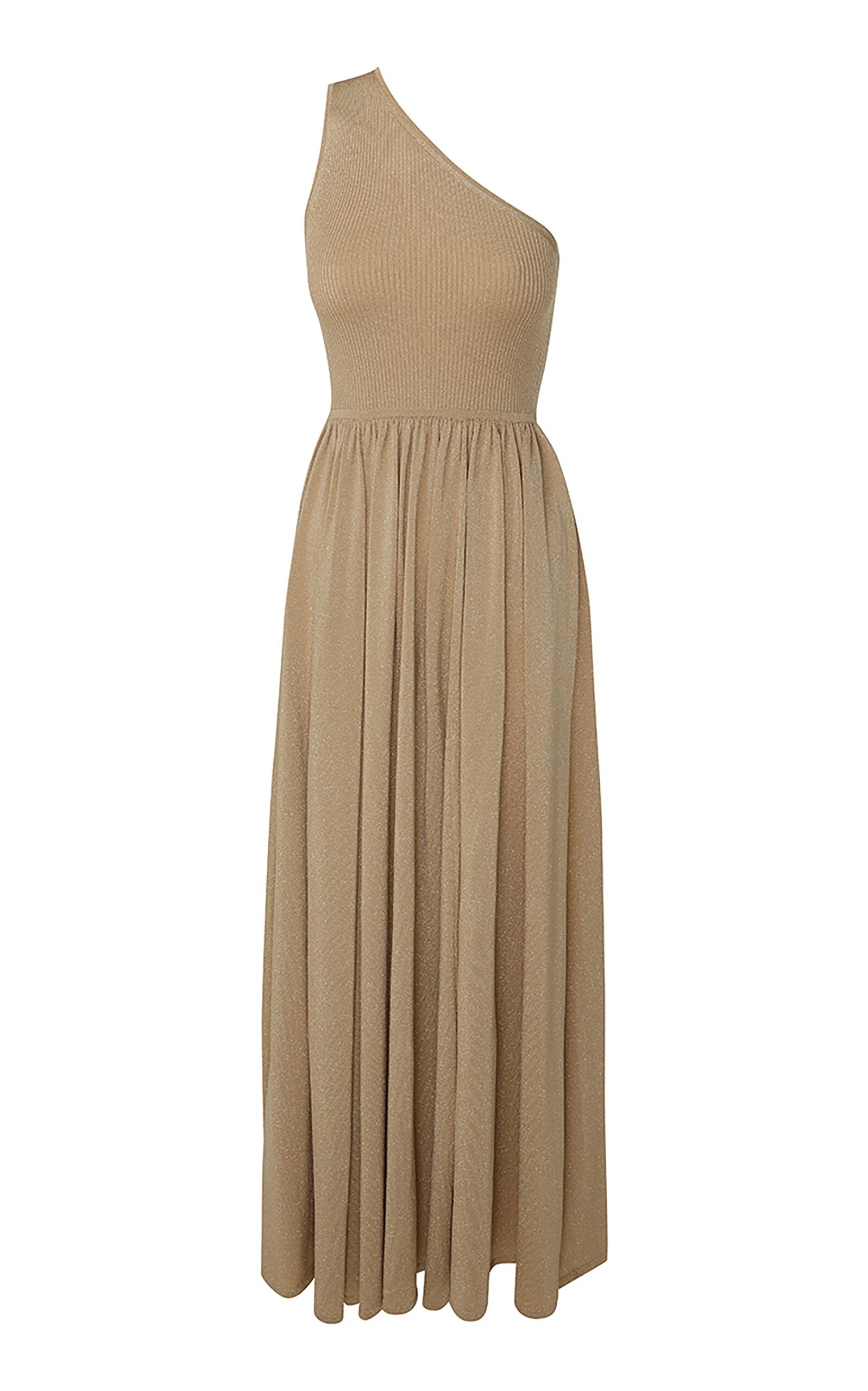 Crush Asymmetric Metallic Crepe Maxi Dress Simple gentle beautiful and grand