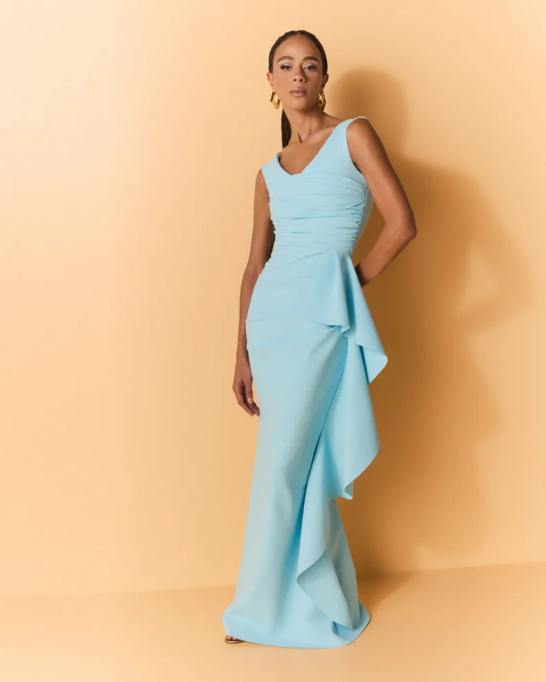 Sozen Ruched Side-Drape Gown Beautiful and charming simple and unique design