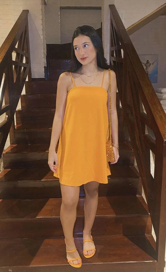 Casual Orange Homecoming Dress Fashion Party Dress