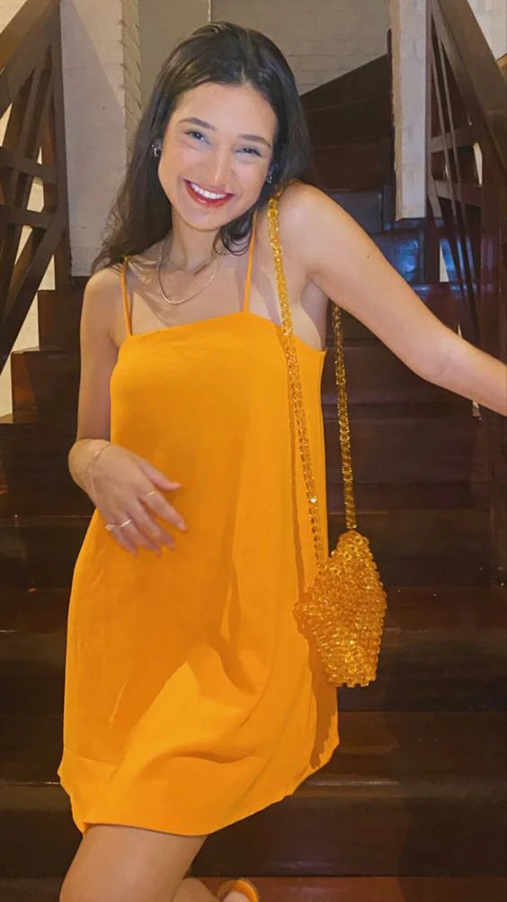 Casual Orange Homecoming Dress Fashion Party Dress