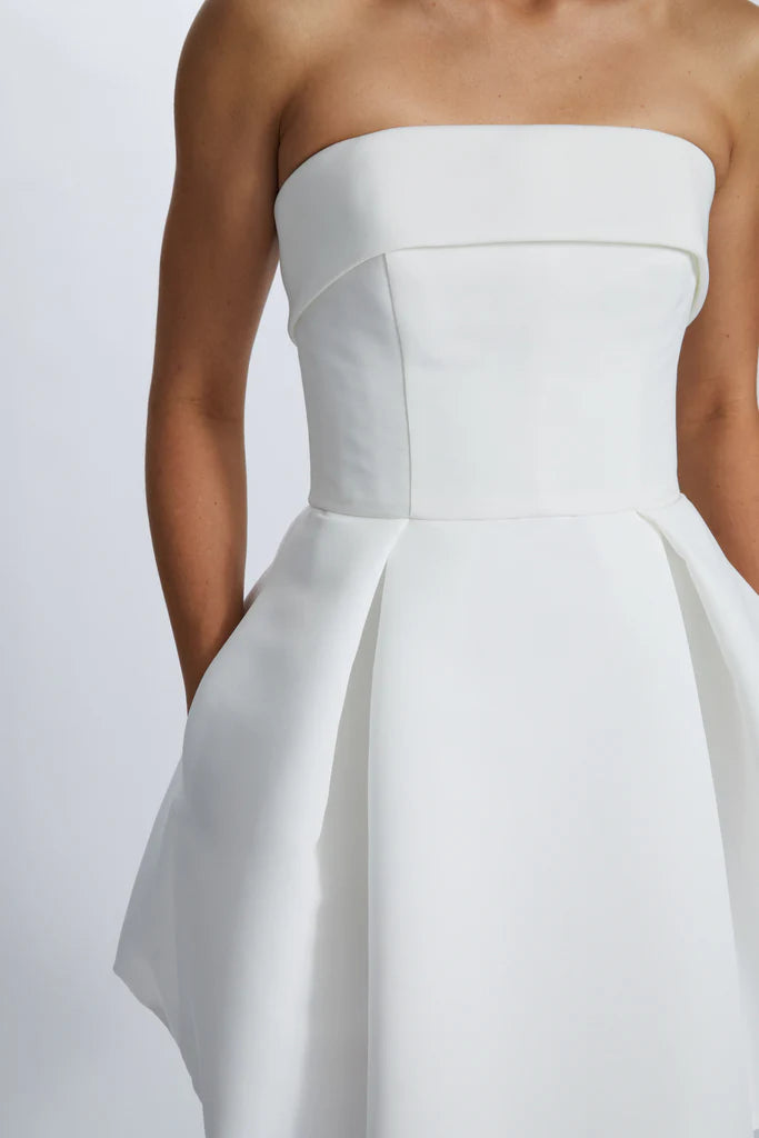 Faille folded band box pleat mini dress with pockets spheric beautiful and unique desig