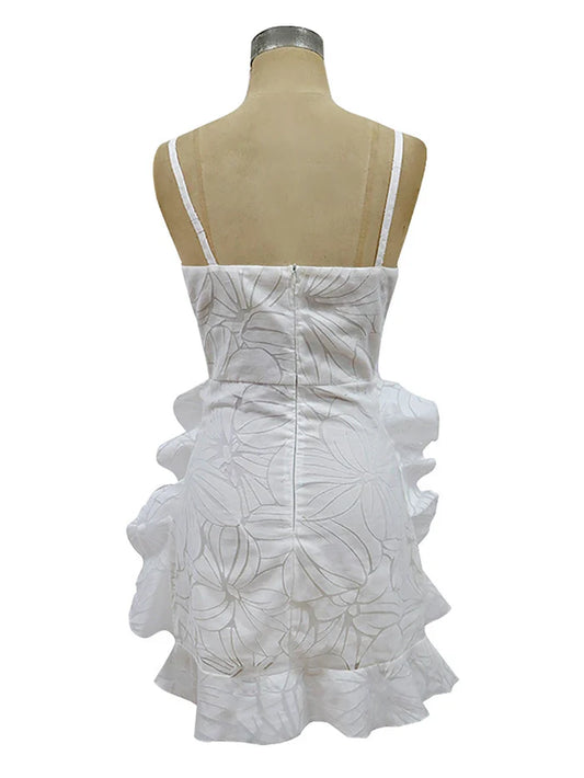 White A Line Short Graduation Party Sundress