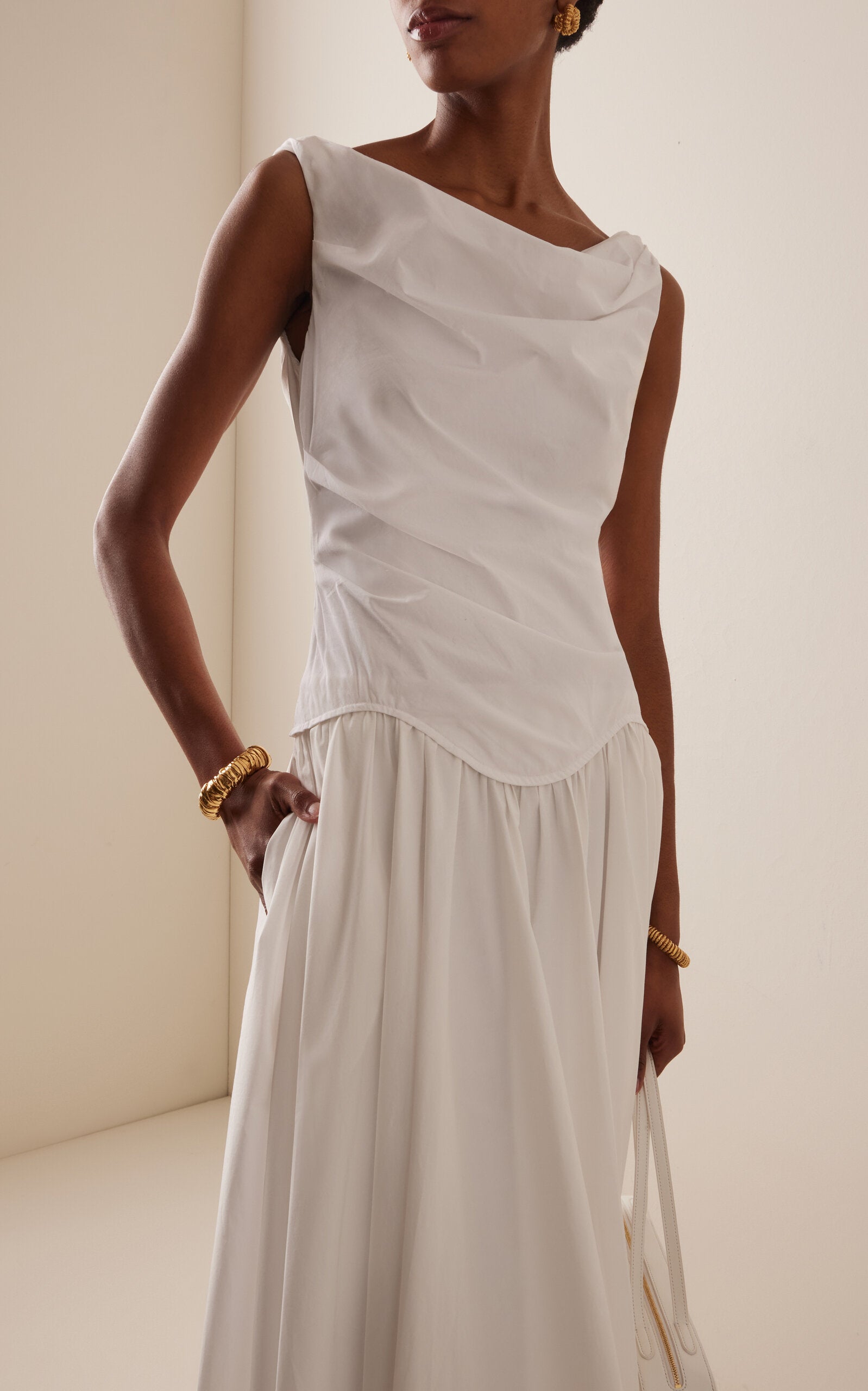 Knit-Cotton  Midi Dress Full of charm simple and atmospheric