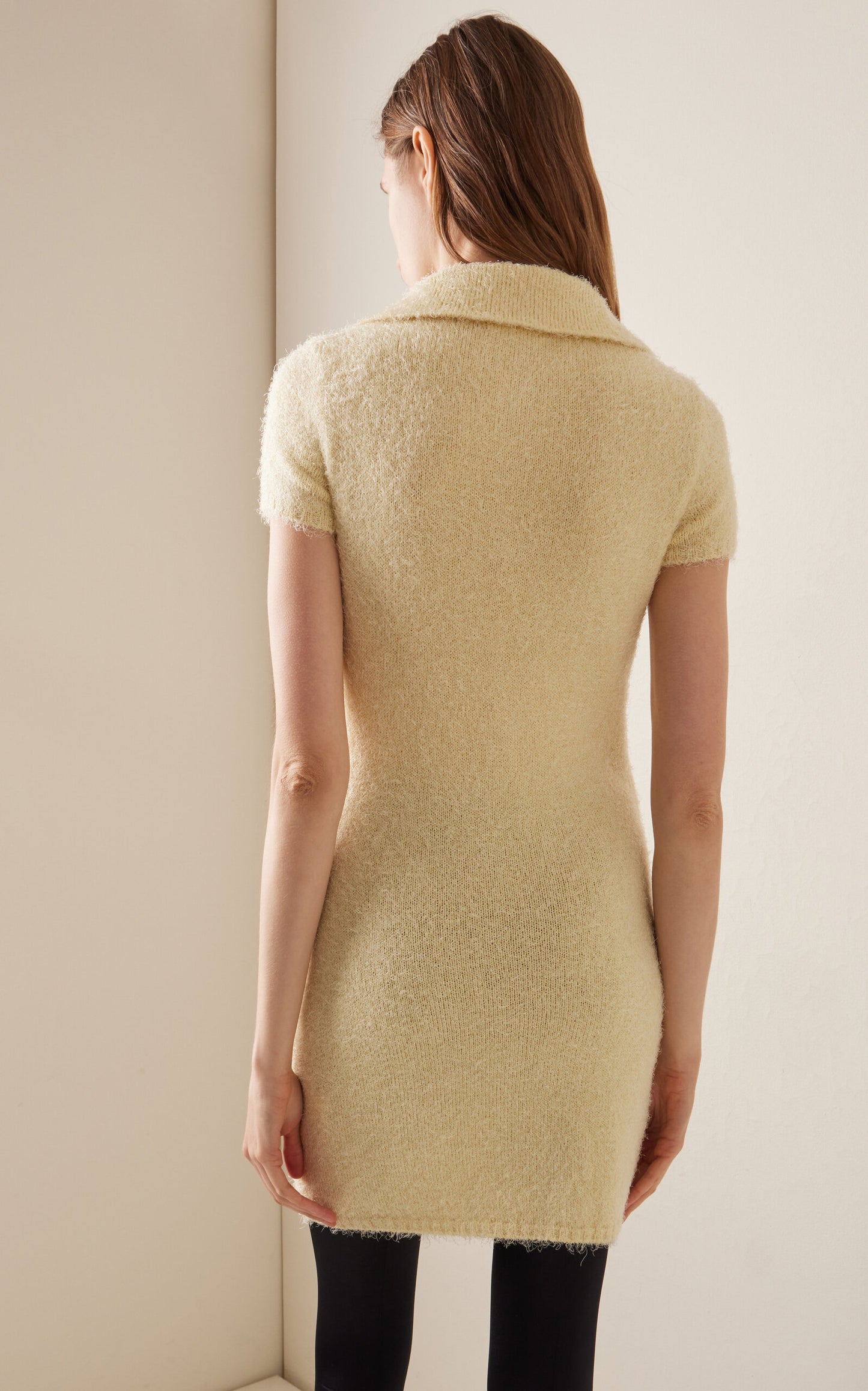 Graciela Knit Silk-Cashmere Polo Mini Dress Simple gentle beautiful and grand