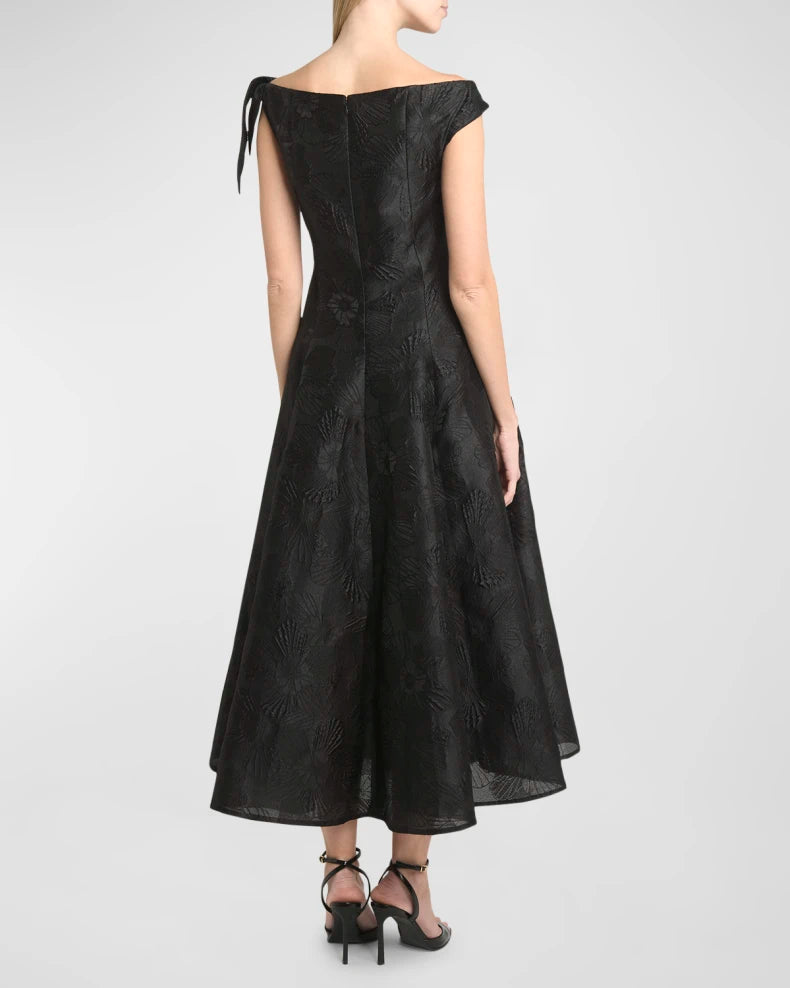 Anemone Jacquard Illusion Midi Dress Beautiful and charming simple and unique design