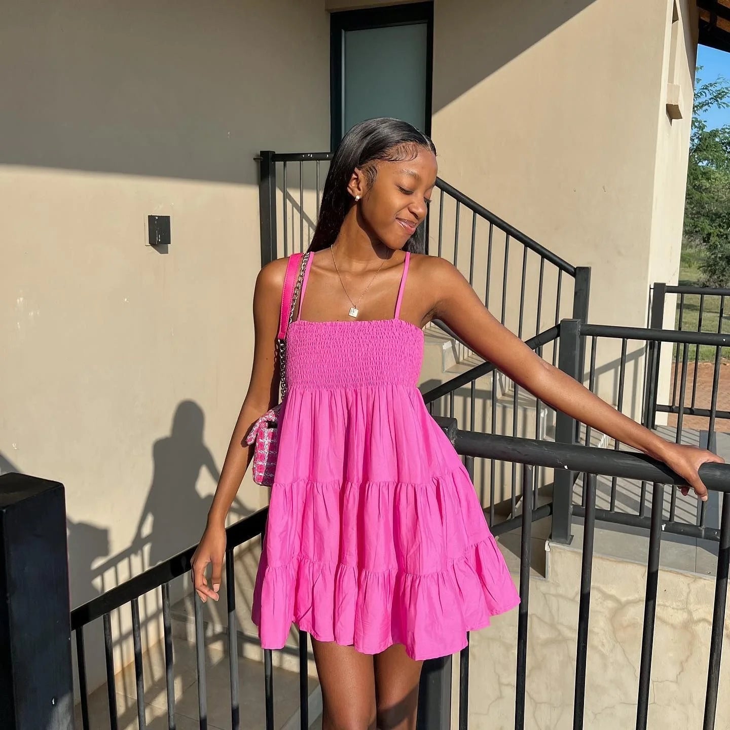 Casual Pink Short Homecoming Dress Pink Party Dress