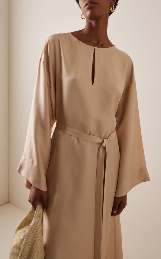 Silk Midi Dress Full of charm simple and atmospheric