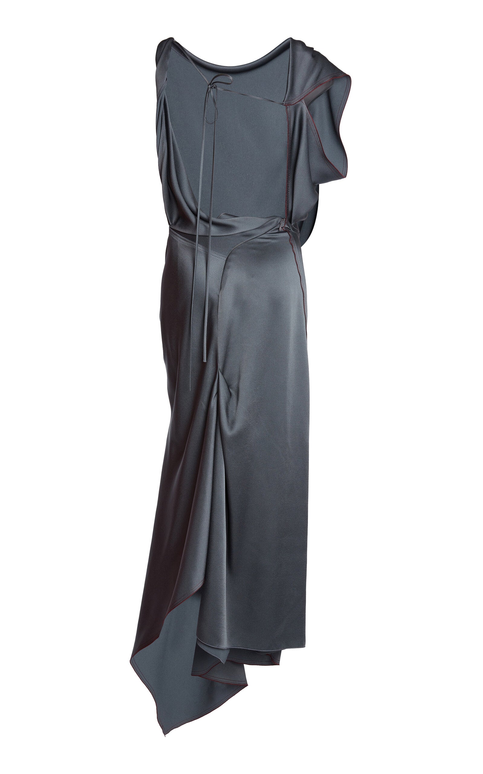 Gathered Satin Maxi Dress Simple gentle beautiful and grand