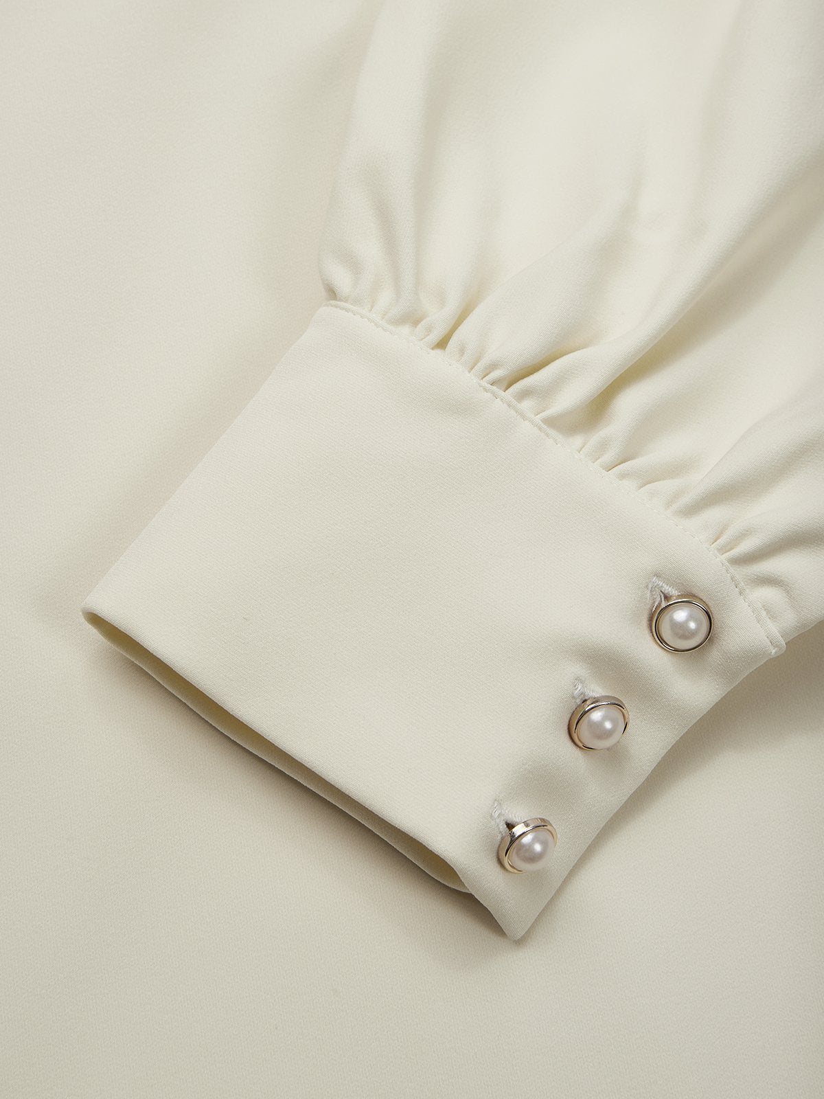 Simple beautiful generous and full of charm Off White Bow Neck Long Sleeve Sheath Midi Blazer Dress
