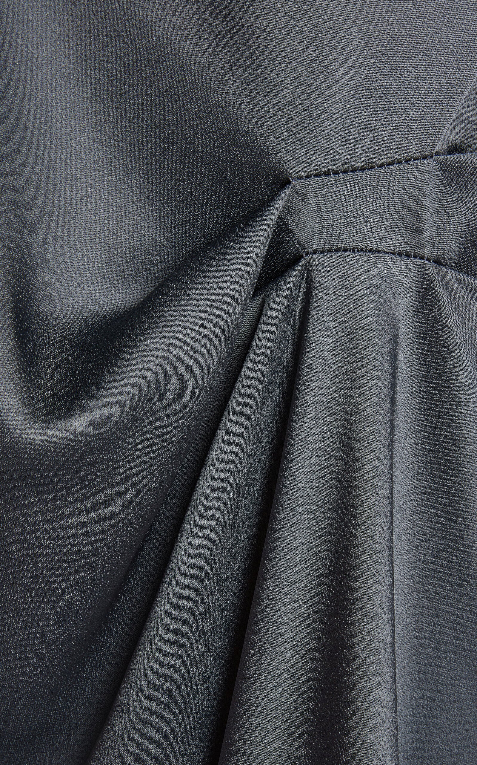 Gathered Satin Maxi Dress Simple gentle beautiful and grand