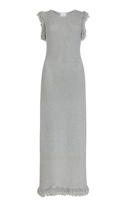 Fringed Knit Maxi Dress Simple gentle beautiful and grand