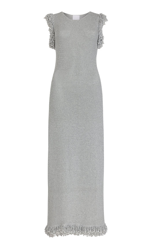 Fringed Knit Maxi Dress Simple gentle beautiful and grand