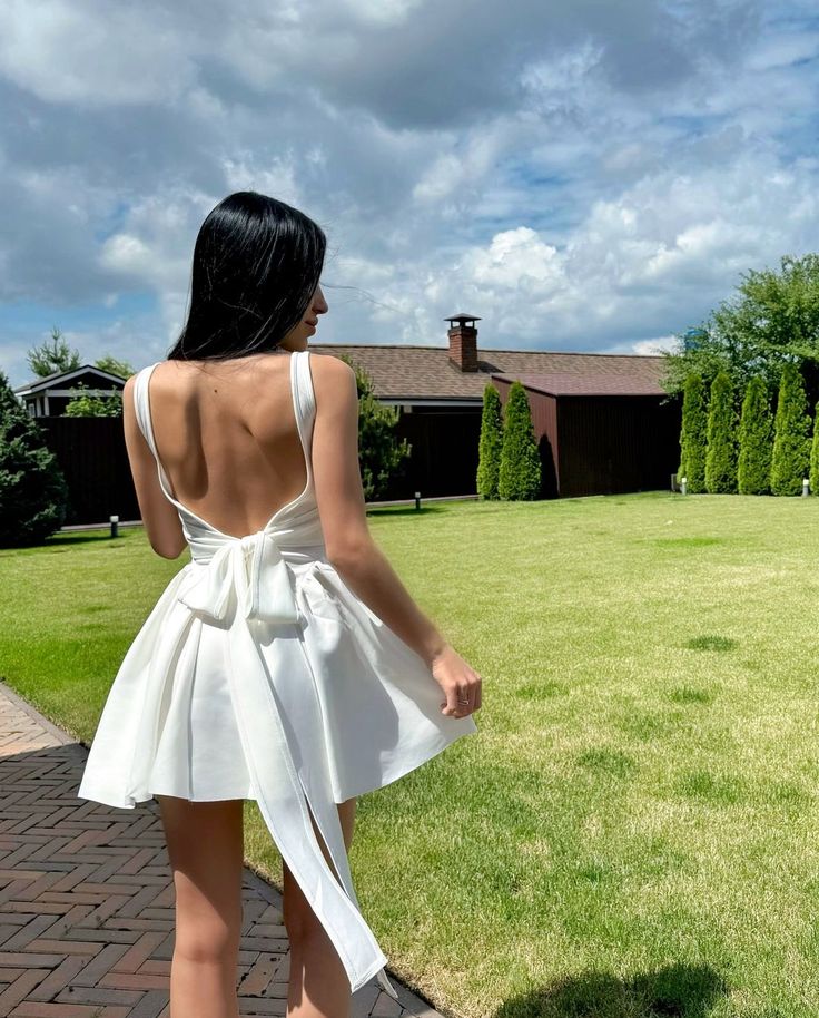 Elegant White A Line Homecoming Dress Short Birthday Outfit