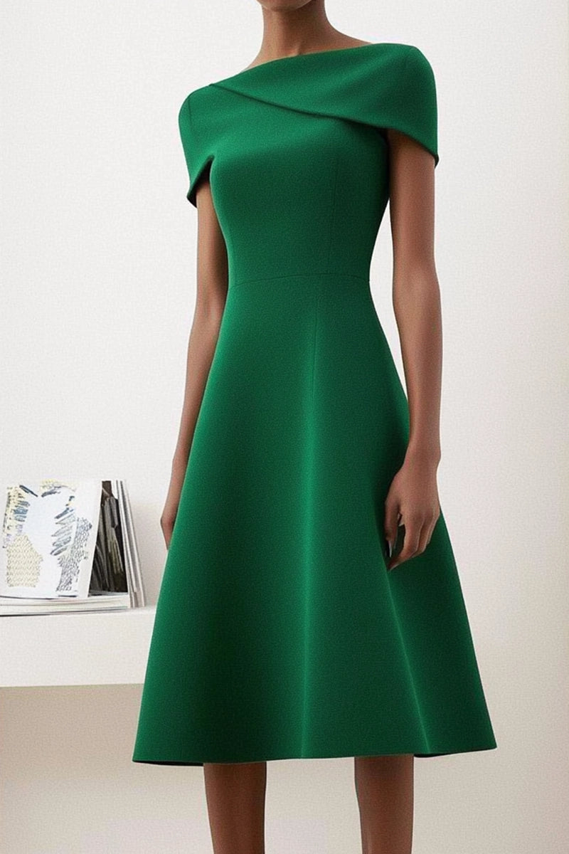 Green Work Business Dress A Line Midi Dress Simple beautiful generous and full of charm